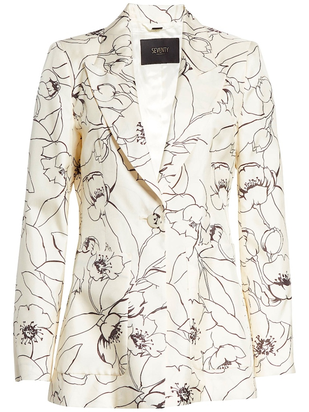 Women's Seventy Venezia Floral print silk Jacket white black